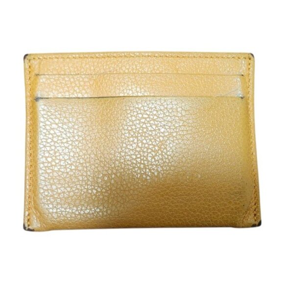 Longchamp Yellow Leather Card Holder Slim Minimalist Wallet Authentic Longchamp - Picture 2 of 7